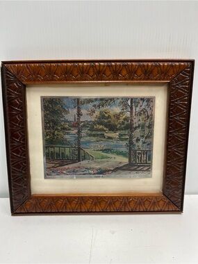 Vintage Signed Summer Foil Etch/Emboss Art